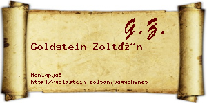 Goldstein Zoltán névjegykártya
